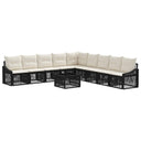 vidaXL Garden Sofa Set 10 pcs Black poly rattan