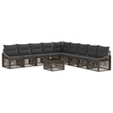 vidaXL Garden Sofa Set 10 pcs Black poly rattan