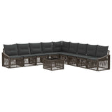 vidaXL Garden Sofa Set 10 pcs Black poly rattan