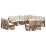 vidaXL Garden Bench Set 12 pcs Black poly rattan