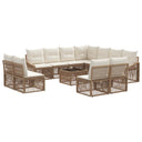 vidaXL Garden Bench Set 12 pcs Black poly rattan