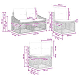 vidaXL Tuinbank Set 10 pcs Zwart poly rattan