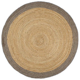 vidaXL Hand-Braided Rug with Grey Border 90 cm Jute