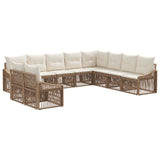 vidaXL Tuinbank Set 11 pcs Zwart poly rattan