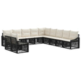 vidaXL Tuinbank Set 12 pcs Zwart poly rattan