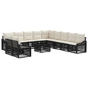 vidaXL Tuinbank Set 12 pcs Zwart poly rattan