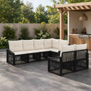 vidaXL Garden Lounge Set 7 pcs 7-Seater Black poly rattan