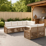 vidaXL Garden Lounge Set 7 pcs 7-Seater Black poly rattan