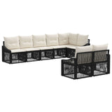vidaXL Garden Sofa Set 9 pcs Black poly rattan