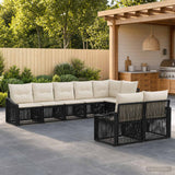 vidaXL Garden Sofa Set 9 pcs Black poly rattan