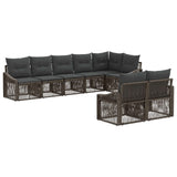 vidaXL Garden Sofa Set 9 pcs Black poly rattan