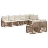 vidaXL Garden Sofa Set 9 pcs Black poly rattan