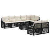 vidaXL Garden Sofa Set 9 pcs Black poly rattan