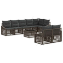 vidaXL Garden Sofa Set 9 pcs Black poly rattan
