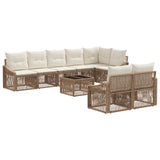 vidaXL Garden Sofa Set 9 pcs Black poly rattan