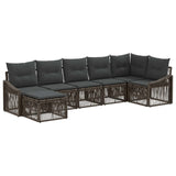 vidaXL Tuinbank Set 8 pcs Zwart poly rattan