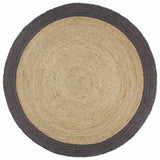 vidaXL Hand-Braided Rug with Grey Border 90 cm Jute