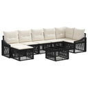 vidaXL Tuinbank Set 8 pcs Zwart poly rattan