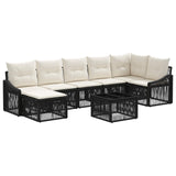 vidaXL Tuinbank Set 8 pcs Zwart poly rattan