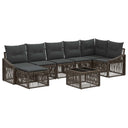 vidaXL Tuinbank Set 8 pcs Zwart poly rattan