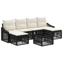 vidaXL Garden Sofa Set 7 Pieces Black Poly Rattan
