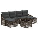 vidaXL Garden Sofa Set 7 Pieces Black Poly Rattan