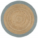 vidaXL Hand-Braided Rug with Grey Border 90 cm Jute
