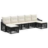 vidaXL Tuinbank Set 8 pcs Zwart poly rattan