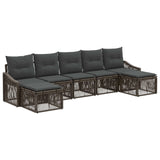 vidaXL Tuinbank Set 8 pcs Zwart poly rattan