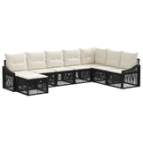 vidaXL Garden Sofa Set 9 Pieces Black Poly Rattan