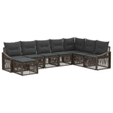 vidaXL Garden Sofa Set 9 Pieces Black Poly Rattan