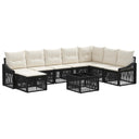 vidaXL Garden Sofa Set 9 Pieces Black Poly Rattan
