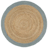 vidaXL Hand-Braided Rug with Grey Border 90 cm Jute