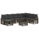 vidaXL Garden Sofa Set 9 Pieces Black Poly Rattan
