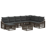 vidaXL Garden Sofa Set 9 Pieces Black Poly Rattan