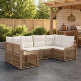 vidaXL Tuinbank Set 6 st 6-Aantal zitplaatsen Zwart poly rattan