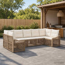 vidaXL Garden Bench Set 7 pcs 7-Seater Black poly rattan