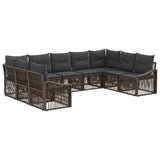 vidaXL Garden Sofa Set 10 pcs Black poly rattan