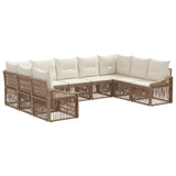 vidaXL Garden Sofa Set 10 pcs Black poly rattan