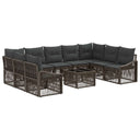 vidaXL Garden Sofa Set 10 pcs Black poly rattan