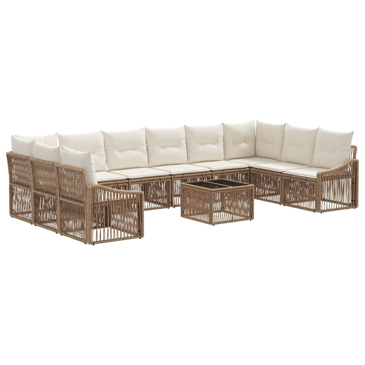 vidaXL Garden Dining Set 11 Pieces Black Poly Rattan