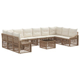 vidaXL Garden Dining Set 11 Pieces Black Poly Rattan