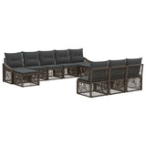 vidaXL Garden Sofa Set 11 pcs Black poly rattan