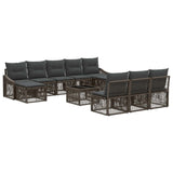vidaXL Garden Sofa Set 11 pcs Black poly rattan