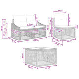 vidaXL Tuinbank Set 10 pcs Zwart poly rattan