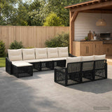 vidaXL Garden Dining Set 11 Pieces Black Poly Rattan