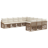 vidaXL Tuinbank Set 12 pcs Zwart poly rattan