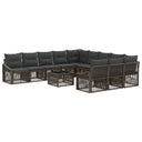 vidaXL Tuinbank Set 12 pcs Zwart poly rattan