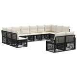 vidaXL Tuinbank Set 13 pcs Zwart poly rattan