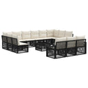 vidaXL Tuinbank Set 14 pcs Zwart poly rattan